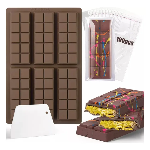 O Molde De Barra De Chocolate Inclui 1 Espátula, Saco 100% T
