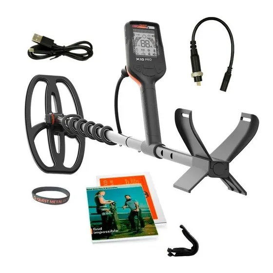 Quest X10 Pro detector de metales negro y naranja