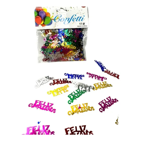 Confeti Para Mesa Letrero Feliz Cumpleaños