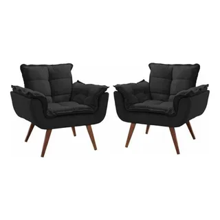 Kit 2 Poltrona Decorativa Opala Para Sala Recepção Luxo Cor Chumbo Kit 2 Poltrona Decorativa Opala Para Sala Recepção Luxo Cor Chumbo