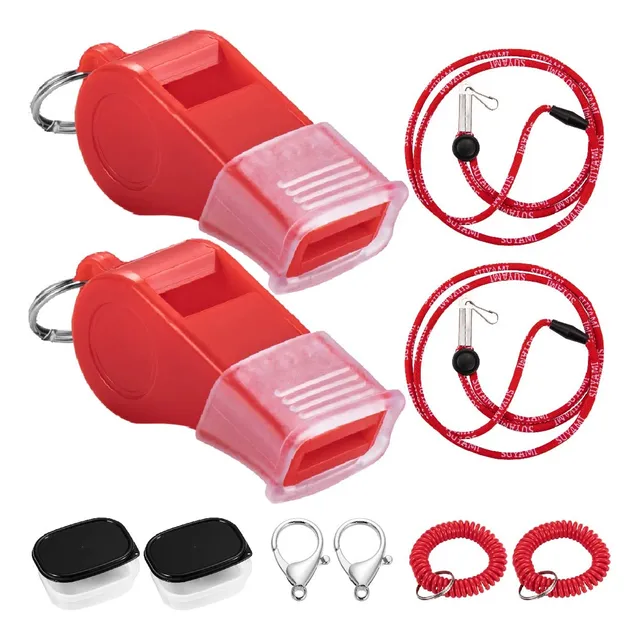Silbato Salvavida Suyomi Rojo Cordon Perfecto Para Seguridad