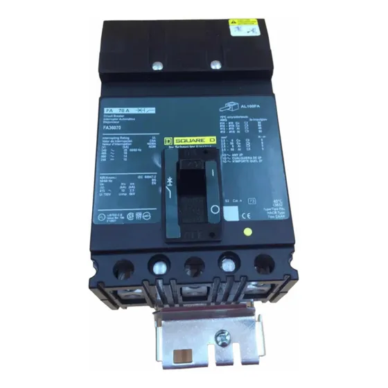 Termomagnetico Squared Fa36070 3 Polos 70 Amp. I-line Color Negro