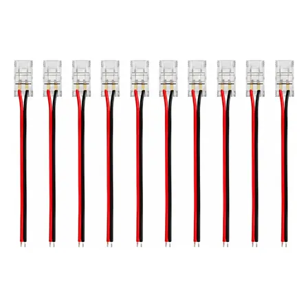 10 Unidades Rabicho Conector Emenda Para Fita Led 8mm Bivolt Todas 127/220v 12v