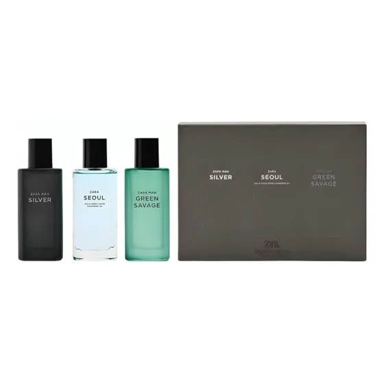 Pack Zara Silver + Green Savage + Seoul - Edt 40ml X3