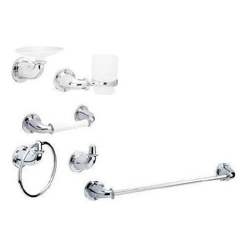 Accesorios Para Baño Plastico Cromado 6 Piezas Nilo Grival