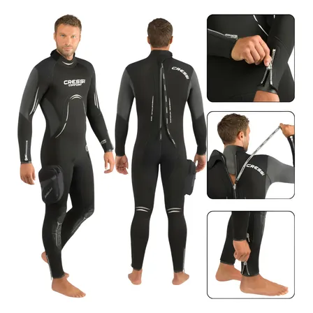 Roupa Neoprene Mergulho Cressi Comfort Masculina 7mm Tam.7 Preto (br-ggg/ Usa-xxxl/ Eur-7) 7 Mm