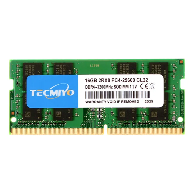 Memoria Ram Ddr4 16 GB Tecmiyo 3200 Mhz Pc4 25600 Sodimm Verde