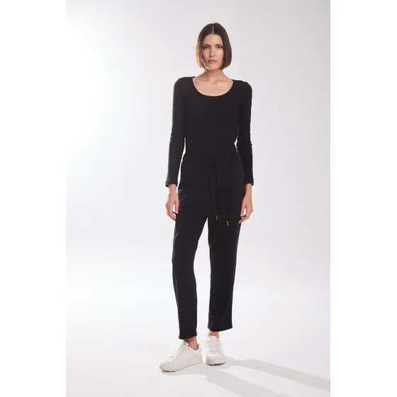 Chino Recto De Lanilla Lisa, Negro Koxis Mujer