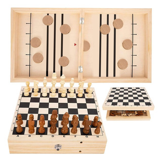 Juego De Mesa 2 En 1disco Rápido Y Ajedrez, 22.7x12.5 Juego De Mesa 2 En 1disco Rápido Y Ajedrez, 22.7x12.5