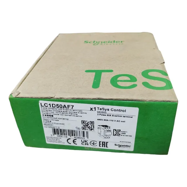 Contactor Schneider Lc1d50af7 De 50a Con Bobina De 110 Vca