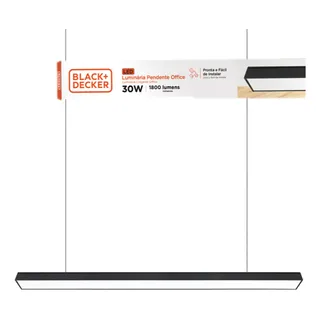 Luminaria Pendente Retangular Preta 30w Branco Neutro 4000k Luminaria Pendente Retangular Preta 30w Branco Neutro 4000k