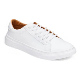 Tenis Casual Branco Masculino De Couro Legitimo Confortavel Tenis Casual Branco Masculino De Couro Legitimo Confortavel