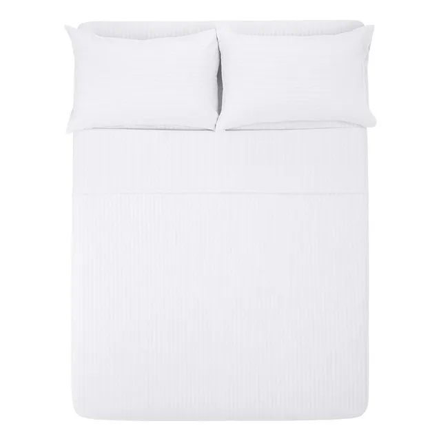 Juego De Sábanas Matrimoniales Melocotton - Color BLANCO - Tacto Algodón , 1800 Hilos , Microfibra Grabada Ultra Suave, Hipoalergénica, Antiácaros , Ideal Para Todo El Año.