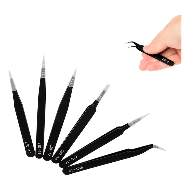 Pinzas Antiestáticas Precisión Herramienta Electronica Kit 6