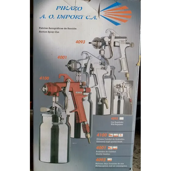 Pistola Aerografica De Succión 4001. Azul Nueva. Pikazo