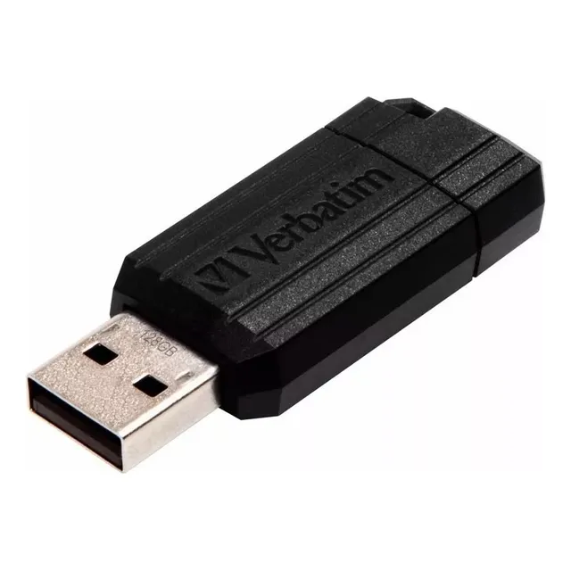 Memoria Usb Pendrive 128 Gb Verbatim Retractil Pinstripe 2.0