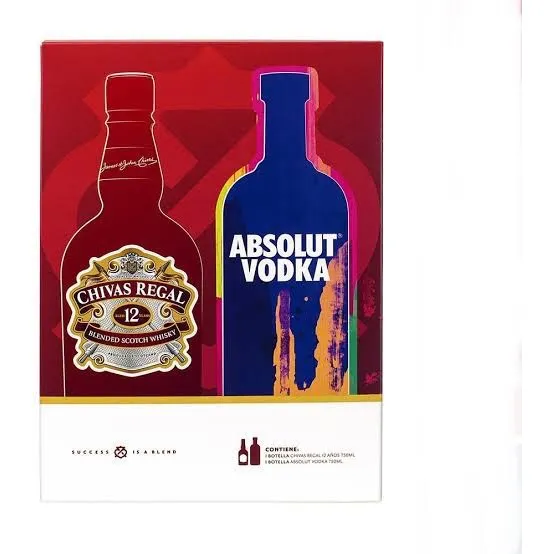 Pack Whisky Chivas Regal 750ml. + Absolut Vodka 750 Ml.