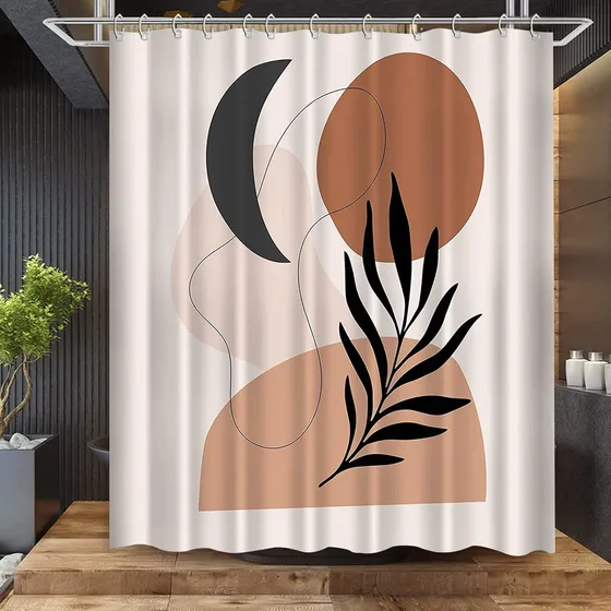 Ouyisha Cortina Ducha Bohemia Para Baño Color Rosa Marron 72