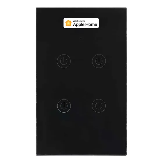 Interruptor Apagador Luz Pared Wifi Smart Homekit  De 4 Vias