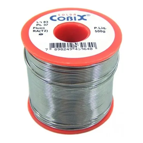 Solda Estanho 0.5mm C/ Fluxo 63x37 Carretel 500g - Cobix N/A