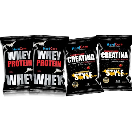 Whey Protein 2 Kg + Creatina Saborizada 2 Kg Hardcore