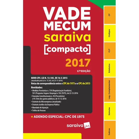 Livro Vade Mecum Saraiva Compacto 2017 - Brochura