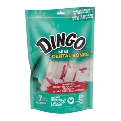 Golosina Masticable Para Perros Dingo Mini Dental Bones Pollo 7 unidades