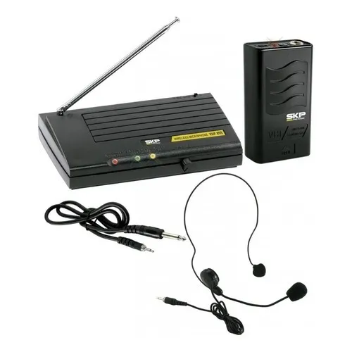 Micrófono SKP Pro Audio VHF-855 Dinámico Omnidireccional color negro