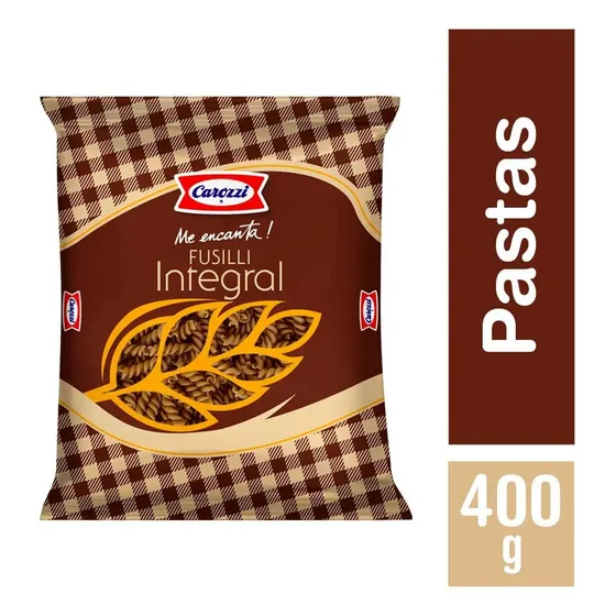 Bolsa de Pasta Fusilli Integral 400 Gr Carozzi | Cuotas sin interés