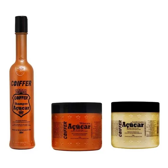 Kit Açucar Coiffer 3 Passos Cabelos Emborrachados Cliente