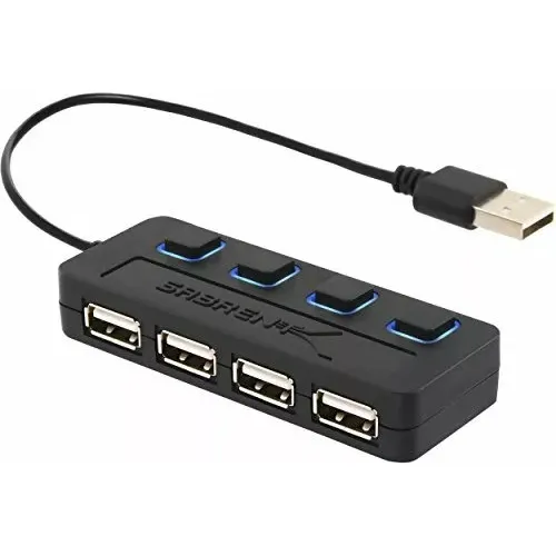 Adaptador Usb 4 Puertos Usb 3.0 Sabrent Con Interruptor 