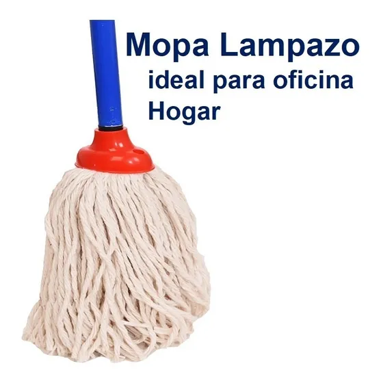 Lampazo Coleto Mopa Pequeño Algodón Palo De Madera 