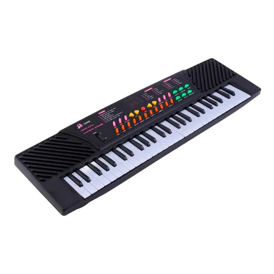 Teclado de juguete Meike MQ-5468 color negro a batería/pilas