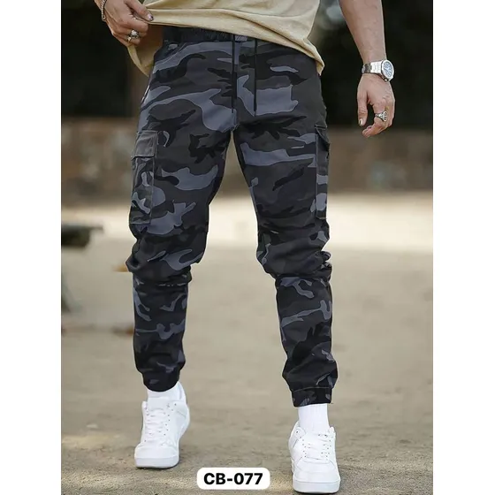 Jogger Cargo Hombre Largo Drill Stretch Con Puños Ajustables
