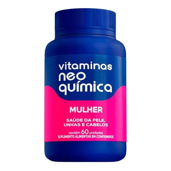 Vitaminas Neo Química Mulher 60 Cápsulas Cabelo pele e unhas Sem sabor