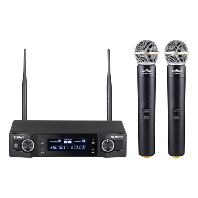 Micrófonos Inalámbrico Uhf Taika Karaoke Larga Distancia 80M Negro
