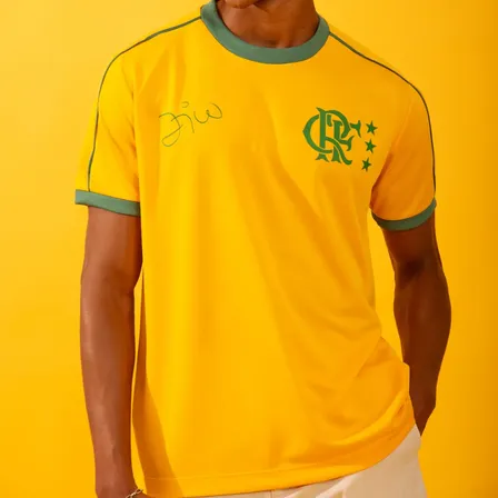 Camisa Flamengo Masculina Seleção Brasil Oficial Zico 10 Amarelo G