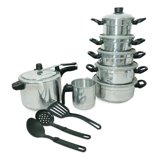 Kit Jogo De Panelas Panela Pressão Fervedor 10 Peças Cores