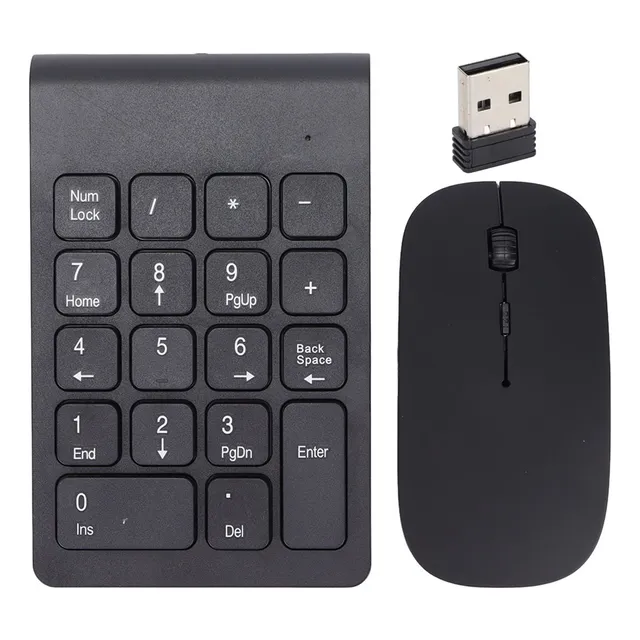 Teclado Y Mouses Numerico Mini Inalambrico 2.4 Ghz 1200 Dpi