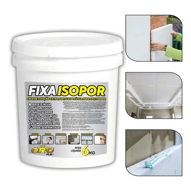 Cola Isopor Fixa Em Telhados Quentes E Frios 6kg Pronto Uso
