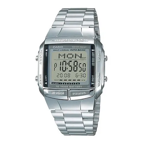 Casio Db-360 Data Bank Telememo Iluminador Acero - Original Color de la correa Plateado