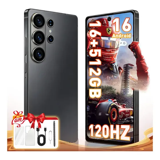 Smartphone Xgody S26ultra 16+512 GB Android 16 Gemini AI 6.75 pulgadas 8000 mAh Red Completa 4G Dual Sim HD Teléfono Inteligente Reconocimiento