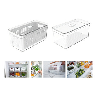 Kit 2 Caixa Organizadora Geladeira Frutas Verduras 5 Litros Cor Transparente Kit 2 Caixa Organizadora Geladeira Frutas Verduras 5 Litros Cor Transparente