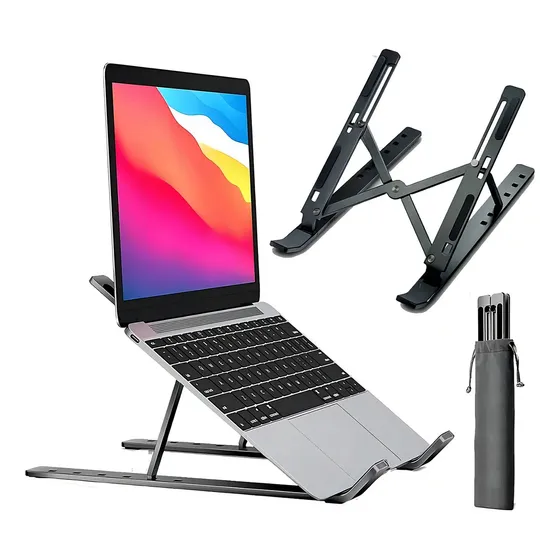 Soporte Base Notebook Macbook Pro Air Aluminio Ergonomico Color Negro