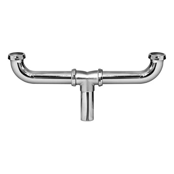 Colector Doble 1 1/2 Metálico Cromado C/rosca Para Fregadero