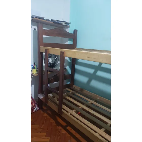 Cama Doble Tipo Marinera Marrón Algarrobo