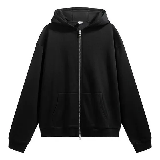 Chaqueta De Felpa Con Capucha Y Cremallera Para Hombre