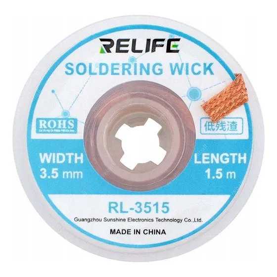 Malla Desoldante Relife - Rl3515 1,5 Mt Largo 3,5 Mm Ancho