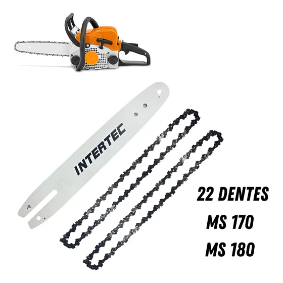 Sabre Facão Para Motosserra Stihl Ms170 Ms180 22 Dentes