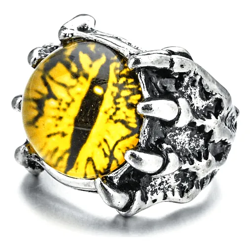 Anillo Ojo Dragon Caballero Graduacion Cruz Acero Hombre